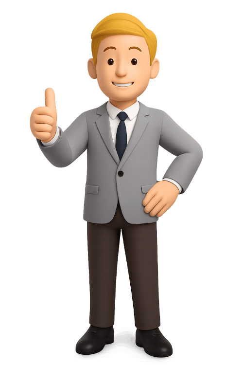 3D business man thumbs up